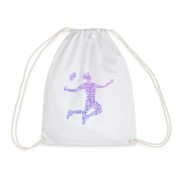 Men's Badminton Players Badminton - Drawstring Bag - white - Front