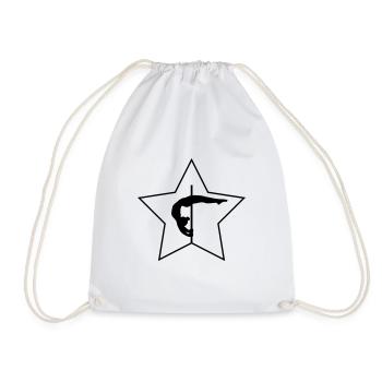 Crescent moon in star - Drawstring Bag - white - Front