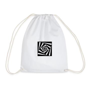 Pattern Vortex Illusion Whirlpool - Drawstring Bag - white - Front
