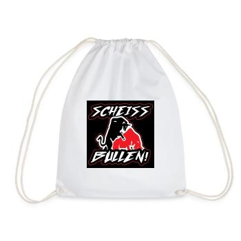 Scheiss Bullen Football Fanshirt - Drawstring Bag - white - Front