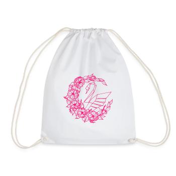 Swan in the flower moon - Drawstring Bag - white - Front