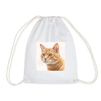 Cat - Drawstring Bag - white - Front
