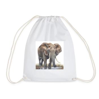 Elefant - Turnbeutel - Weiß - Vorne