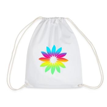 Blume Blätter Regenbogen Farben - Turnbeutel - Weiß - Vorne