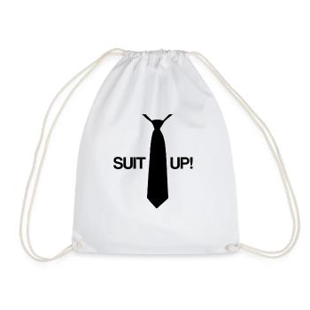 Suit Up! Anzug - Krawatte - Turnbeutel - Weiß - Vorne