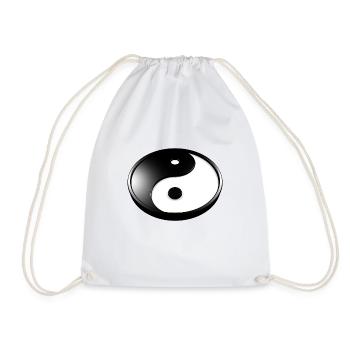 Yin Yang 3D - Drawstring Bag - white - Front