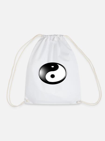 Yin Yang 3D - Turnbeutel - Weiß