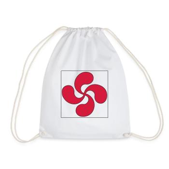 Basque cross - Drawstring Bag - white - Front