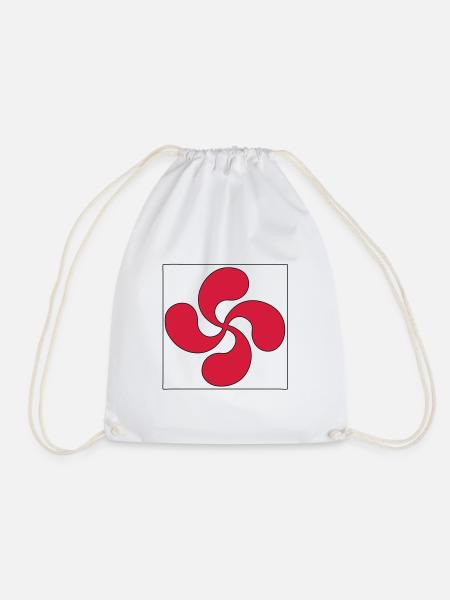 Basque cross - Drawstring Bag - white