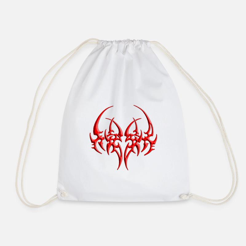 Red Tribal Tattoo Gift Gift Idea - Drawstring Bag - white