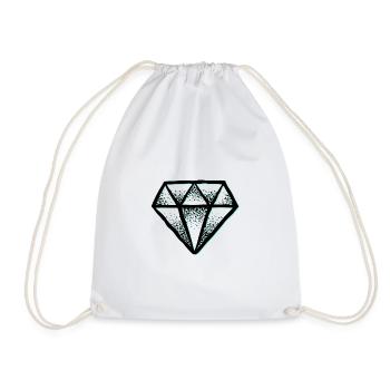 cooler Diamant Diamond Kristall Crystal - Turnbeutel - Weiß - Vorne