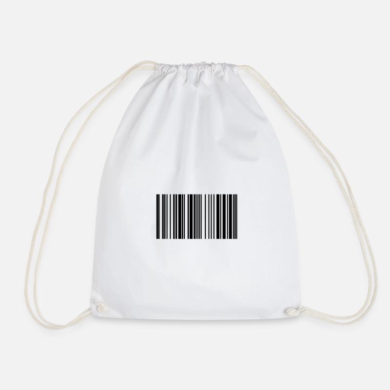 Barcode Strichcode - Turnbeutel - Weiß