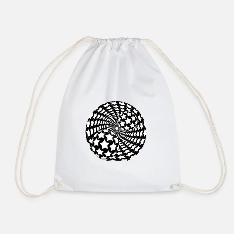 Optical illusion vortices - Drawstring Bag - white