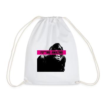 Monkey Amazing Monkey Monkey Gorilla Chimpanzee - Drawstring Bag - white - Front