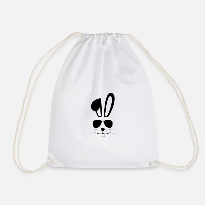 Hase mit Sonnenbrille schwarz - Turnbeutel - Weiß