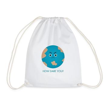 How Dare You | Greta - Drawstring Bag - white - Front
