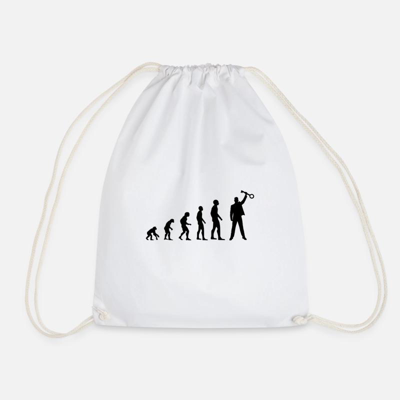 The evolution of the Escape Room Homo Sapiens or something - Drawstring Bag - white
