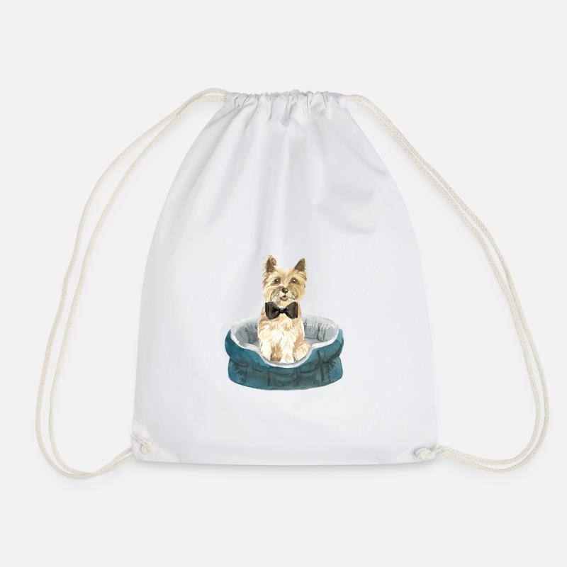 Cairn Terrier im Bett schwarze Fliege - Turnbeutel - Weiß