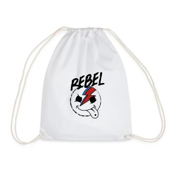 Smilie Rebel Rebellisch - Turnbeutel - Weiß - Vorne