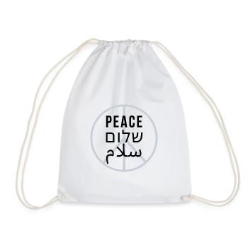 Peace. Shalom. Salam - Drawstring Bag - white - Front