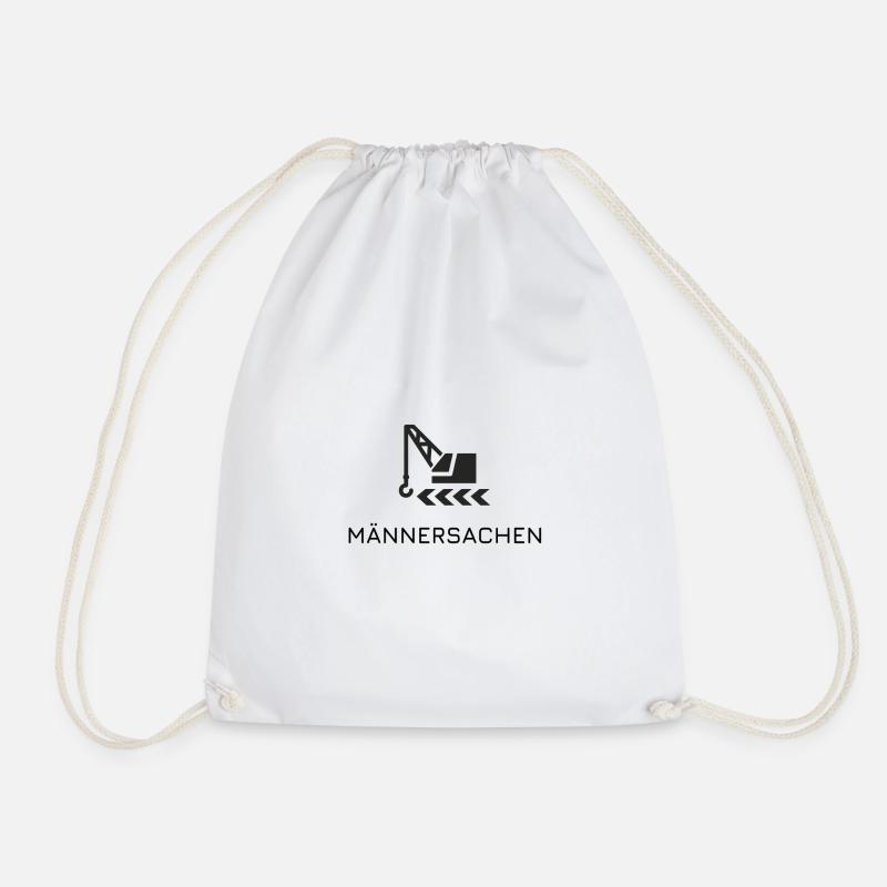 Männersachen - Baggerfahren - Turnbeutel - Weiß