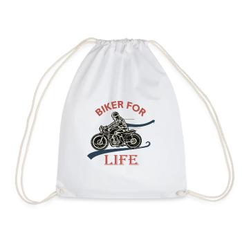 Biker for life, passion moto biker cadeau Motard - Sac de sport léger - blanc - Devant