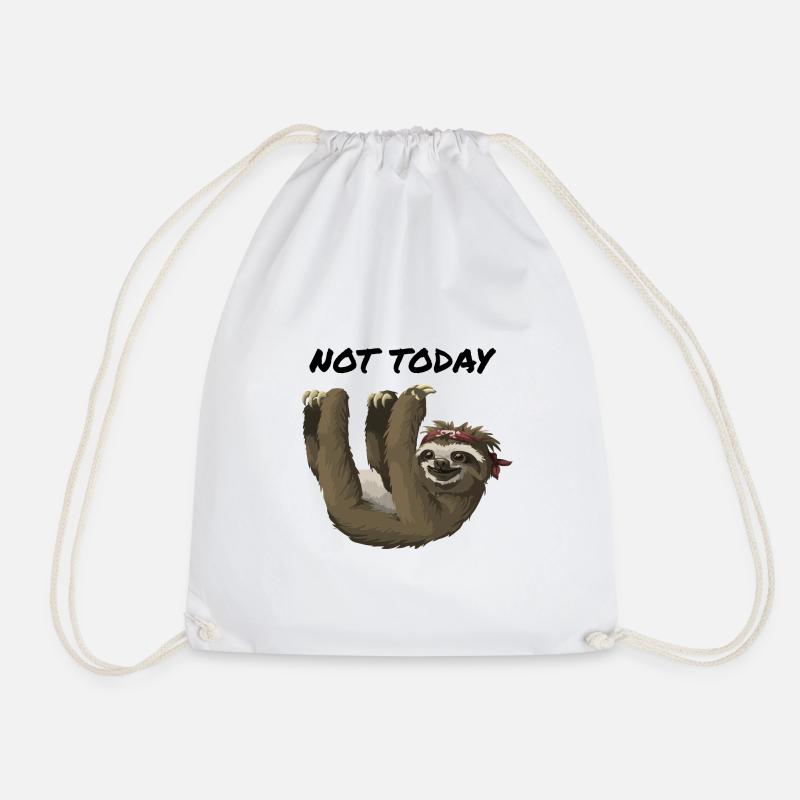 Sloth Sloth Not Today - Drawstring Bag - white