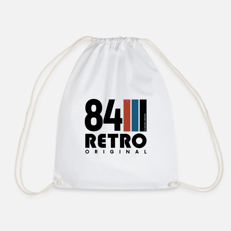 Retro 84 - Drawstring Bag - white