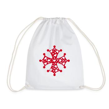Occitan Heart Cross - Drawstring Bag - white - Front
