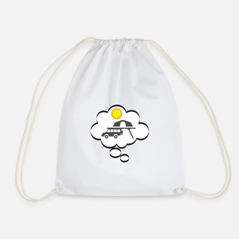 Roof tent camping - sunny dreams - Drawstring Bag - white