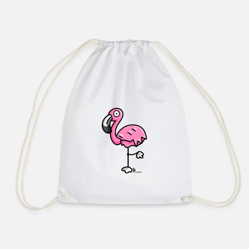flamingo - Drawstring Bag - white
