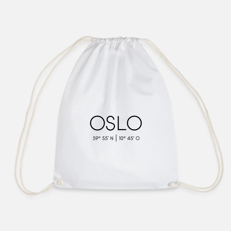 Oslo, Norway - Drawstring Bag - white