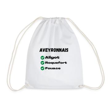 t-shirt Aveyronnais personnalisé cadeau - Sac de sport léger - blanc - Devant