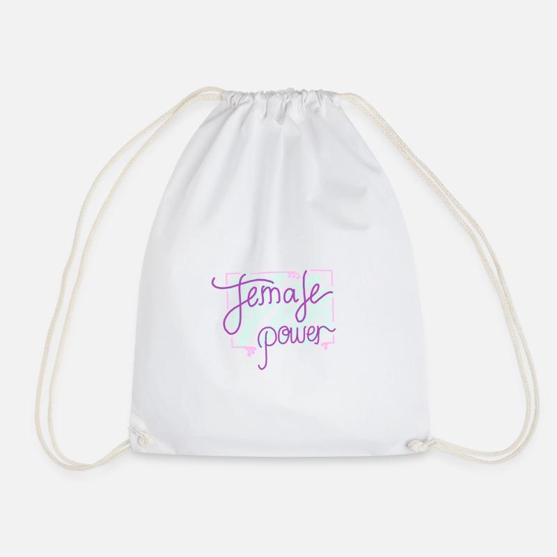 Female Power - Drawstring Bag - white