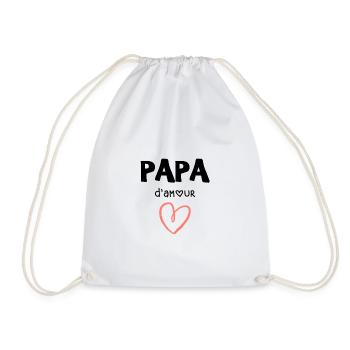 papa d'amour. Idée cadeau père - Sac de sport léger - blanc - Devant