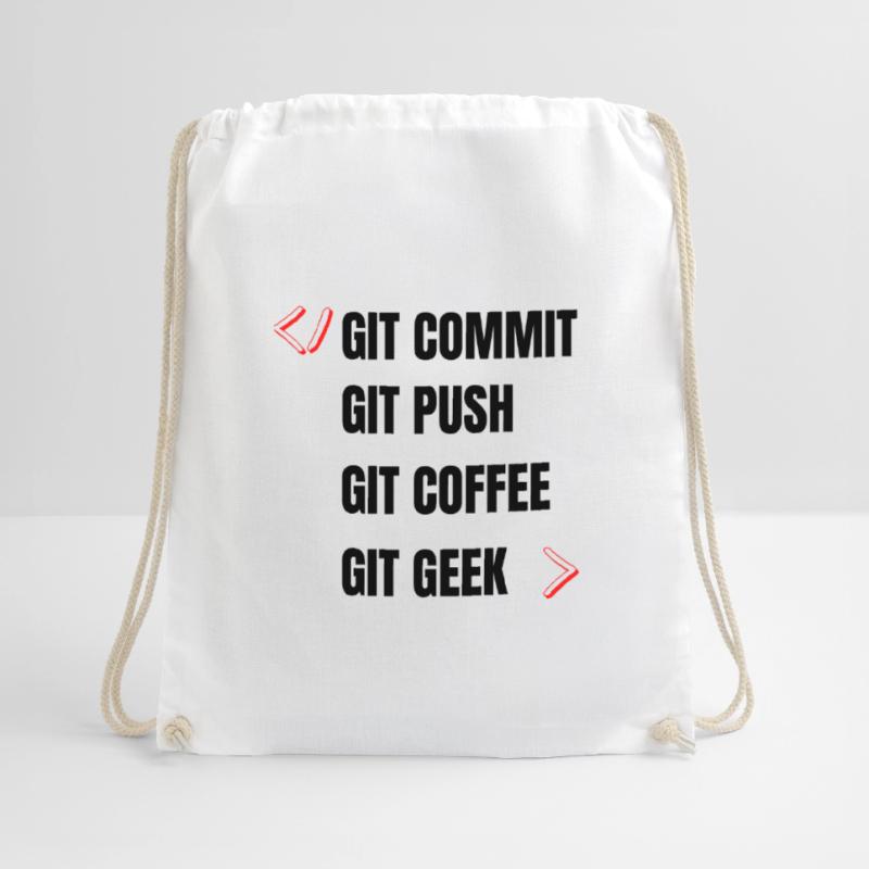git commit git push git kaffee git geek developpeu Turnbeutel