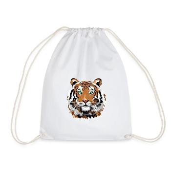 tiger - Drawstring Bag - white - Front