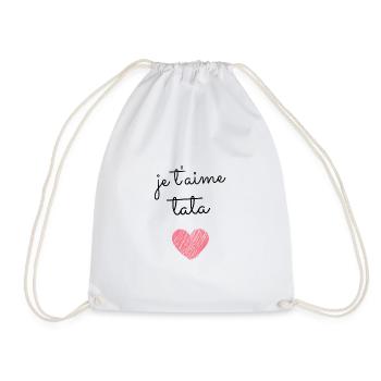 T Shirt je t'aime tata - Sac de sport léger - blanc - Devant