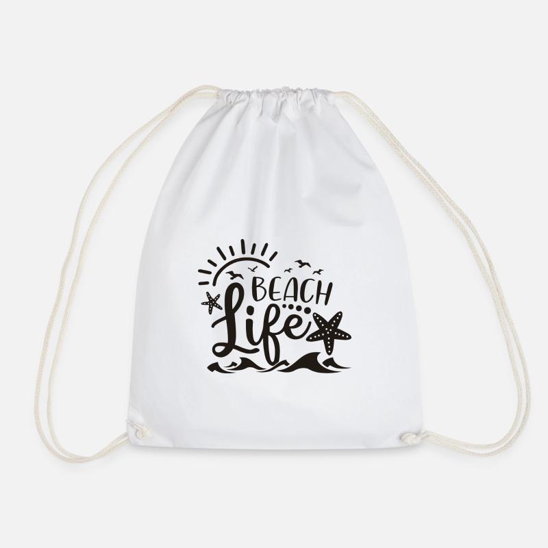 Beachlife - Drawstring Bag - white