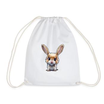 lapin doux - Sac de sport léger - blanc - Devant