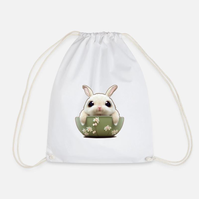 Lapin doux en coquille - Sac de sport léger - blanc