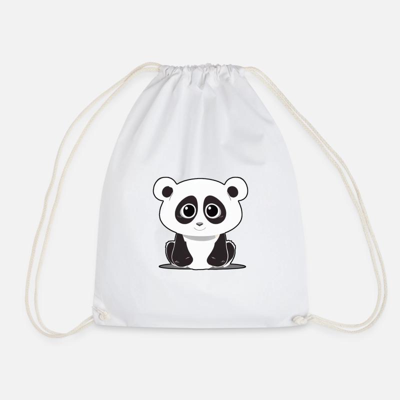 adorable Panda - Drawstring Bag - white