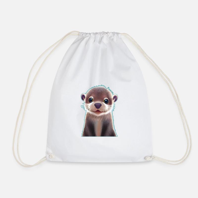 Otter sweet - Drawstring Bag - white
