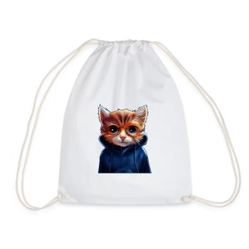 Süße Katze mit Pullover - Turnbeutel - Weiß - Vorne