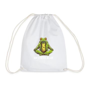 Yoga Meditation Hop Stretch Relax Tea - Drawstring Bag - white - Front
