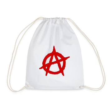 Anarchy A logo - Drawstring Bag - white - Front