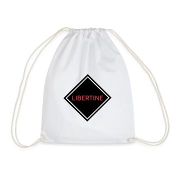 Libertine Warning Sign - Drawstring Bag - white - Front
