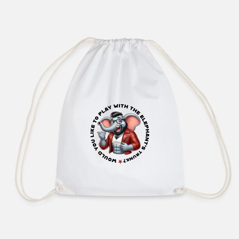 Voulez-vous jouer avec la trompe de l’éléphant - Sac de sport léger - blanc