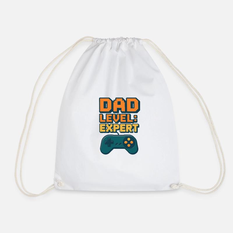 Dad Level: Expert – Controller - Turnbeutel - Weiß