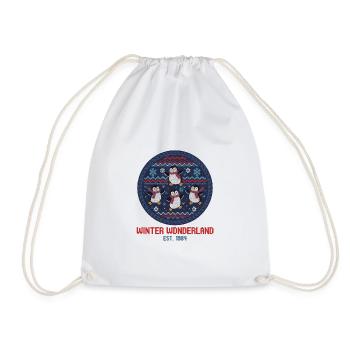 Motif Winter wonderland Penguins Winter Wonderland - Drawstring Bag - white - Front